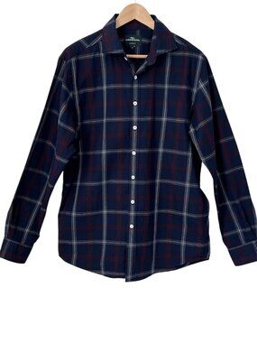Rodd & Gunn 100% Cotton Sports Fit Plaid Long Sleeve Button-Down Burgundy Large